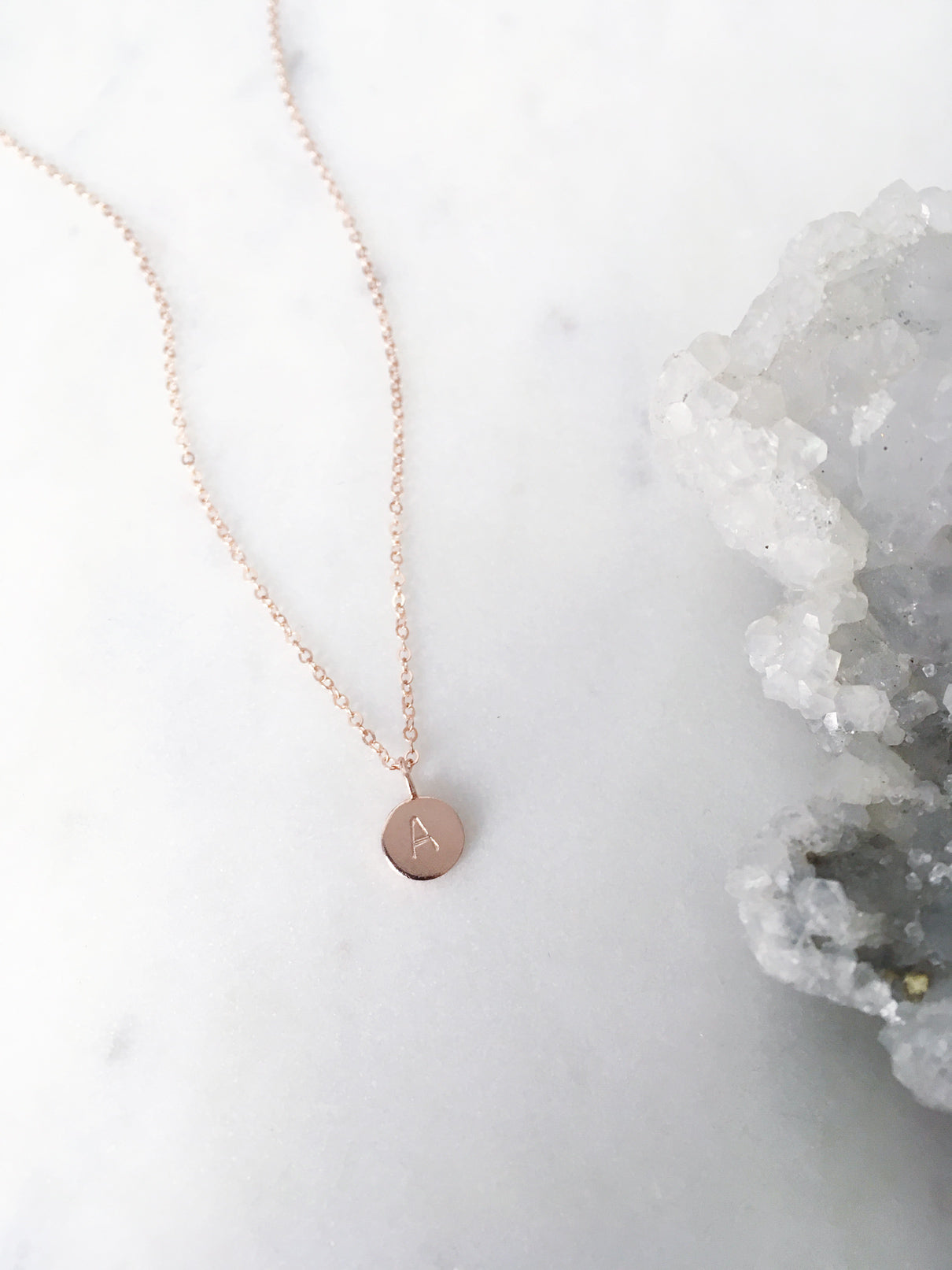 rose gold necklace with initial pendant Australian minimalist jewellery