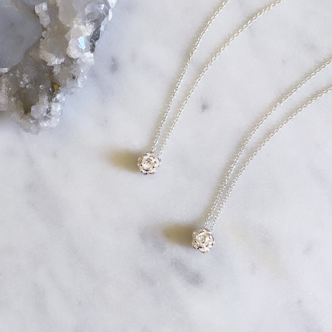 Silver flower necklaces matching best friends bff jewellery Australia