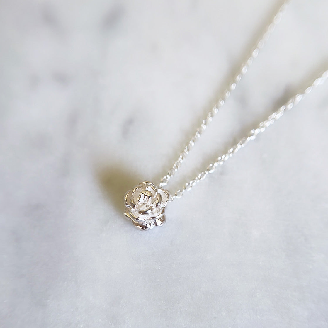 Sterling silver rose necklace Australian dainty jewellery 3D