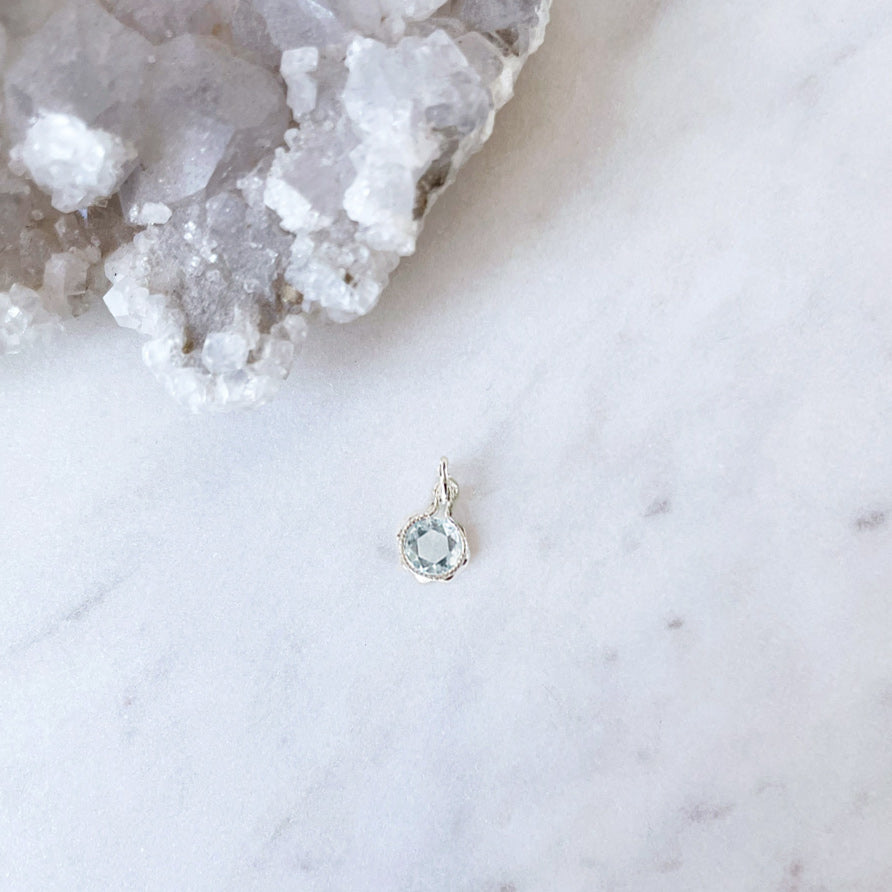 Aquamarine gemstone pendant for necklaces and birthstone charms Australian jewellery