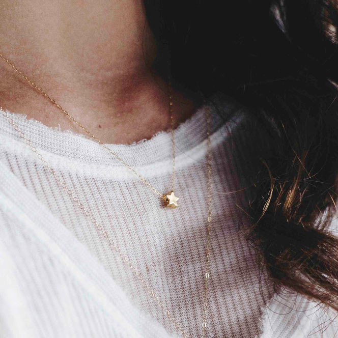 Dainty star necklace by Australian jewellery label SHAZOEY