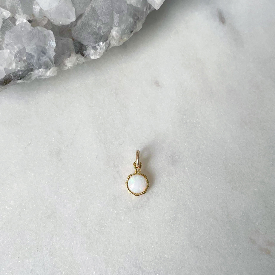 Gold Australian white opal pendant for customised jewellery