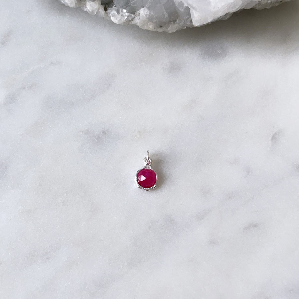 Ruby pendant in sterling silver July birthstone charm for necklaces