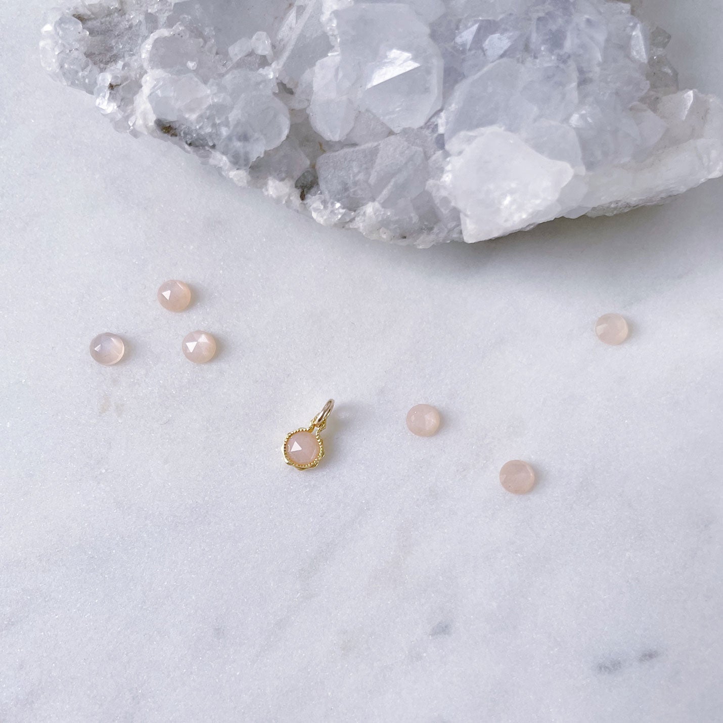 June Birthstone Necklace | Peach Moonstone