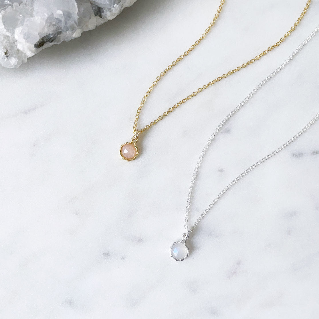 June Birthstone Necklace | Rainbow Moonstone