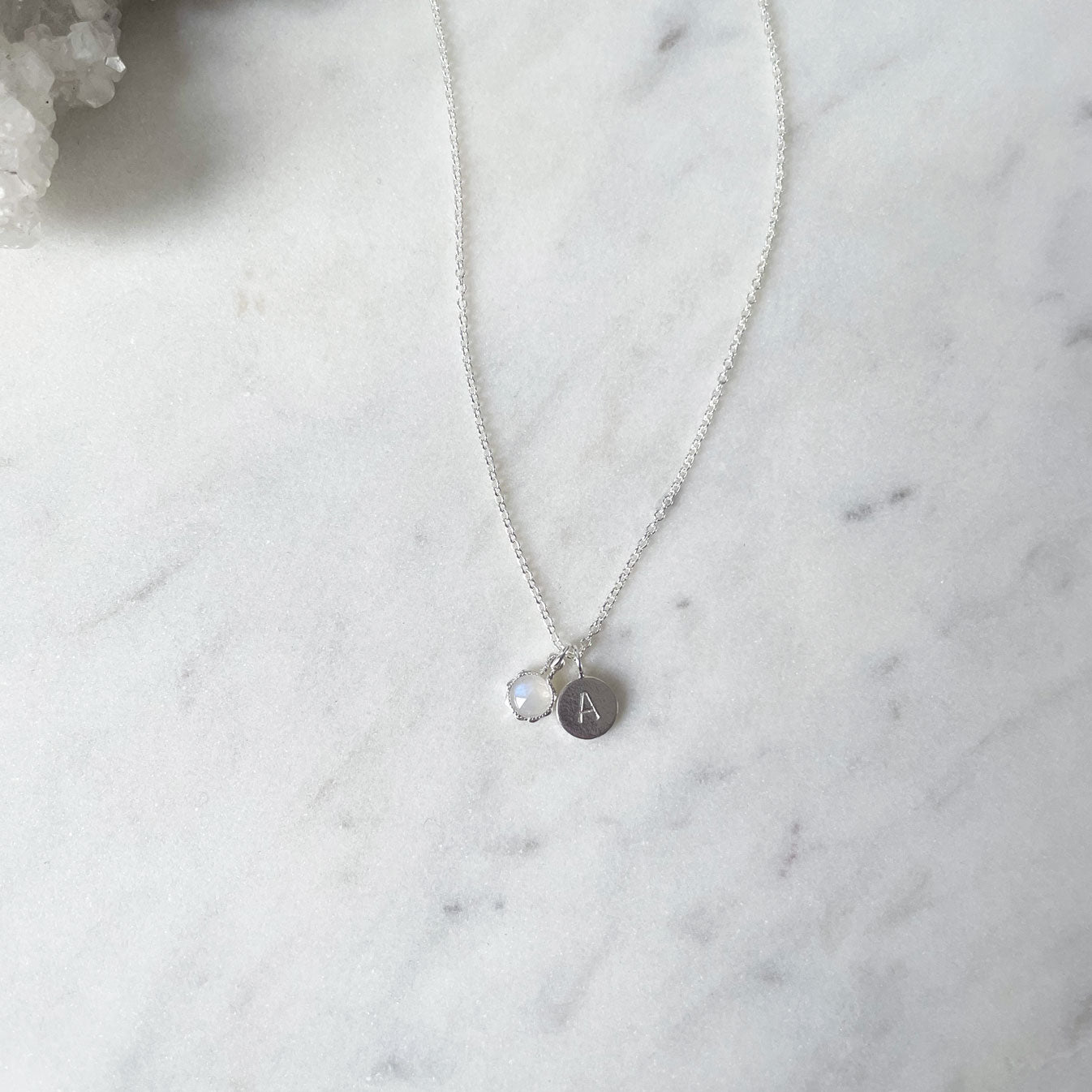 June Birthstone Necklace | Rainbow Moonstone