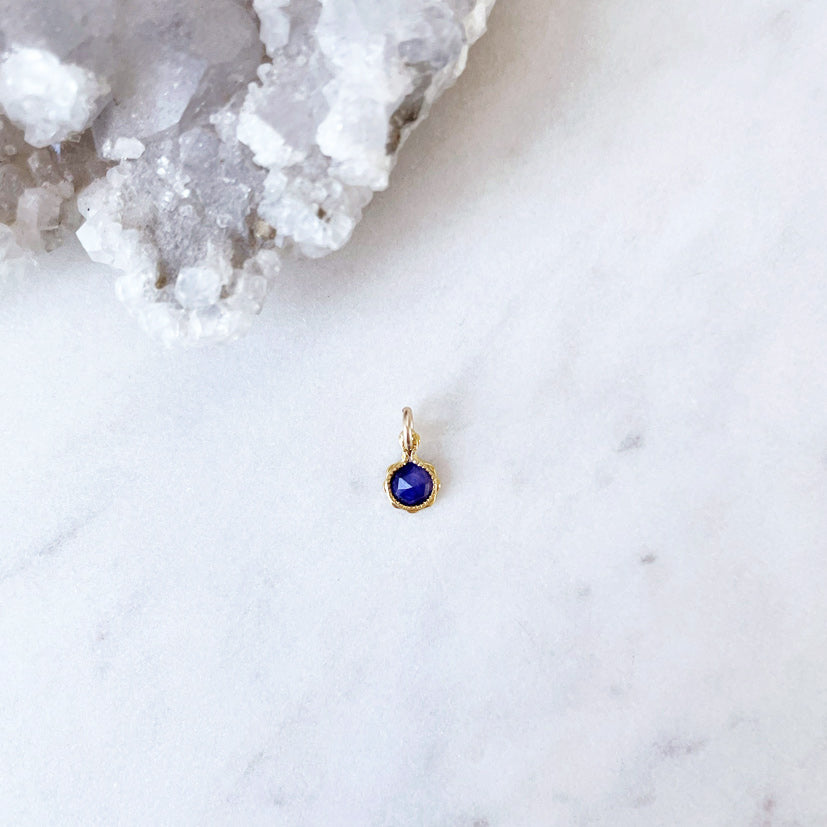 Round blue sapphire pendant for birthstone necklaces jewellery Australia