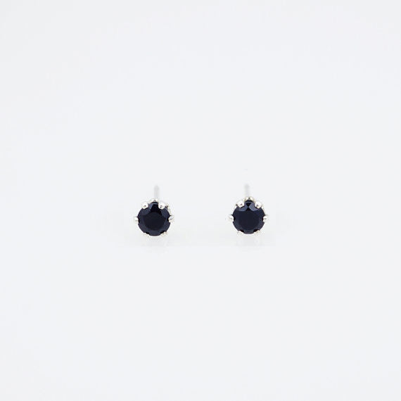 Black Spinel Studs | Sterling Silver