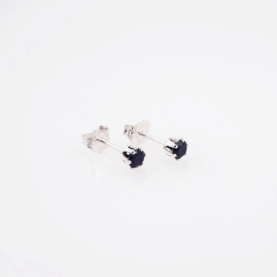 Black Spinel Studs | Sterling Silver