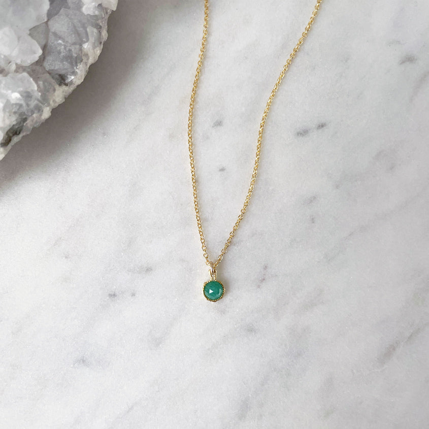 May Birthstone Necklace | Emerald