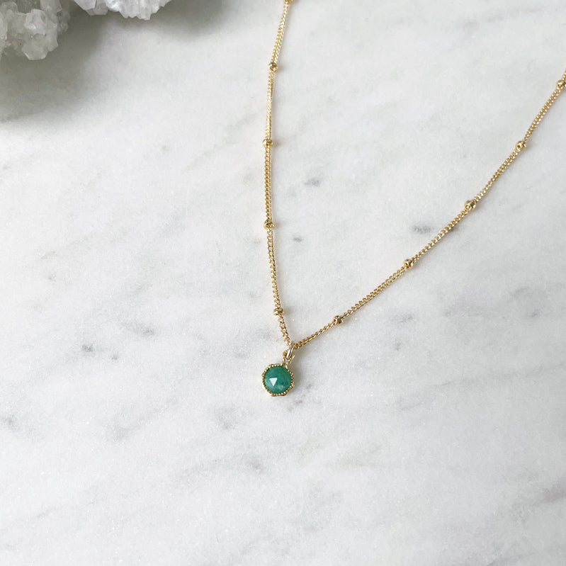 May Birthstone Necklace | Emerald