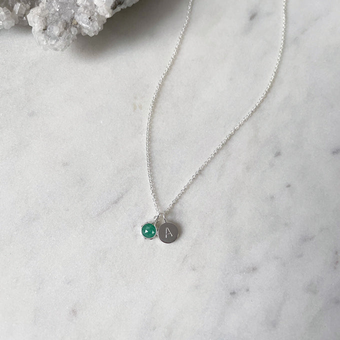 May Birthstone Necklace | Emerald