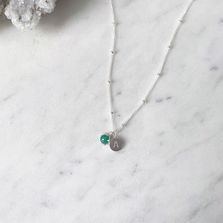 May Birthstone Necklace | Emerald