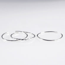 A set of 3 minimalist sterling silver cuff bands perfect as stack rings