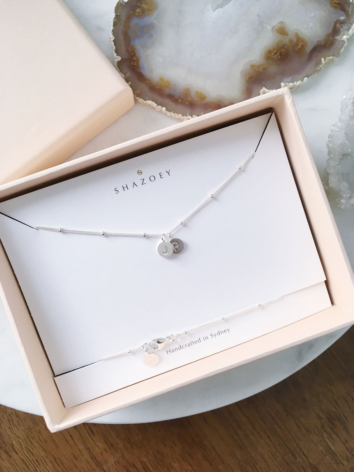 Personalised necklace for Mum in a gift box, dainty jewellery handmade in Australia by SHAZOEY