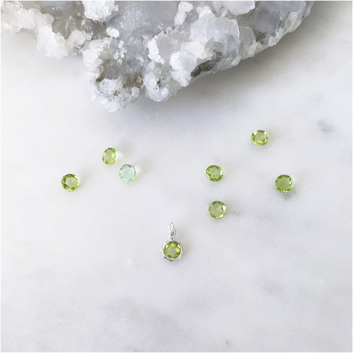 Birthstone pendants in 14k gold filled and sterling silver settings with real gemstones