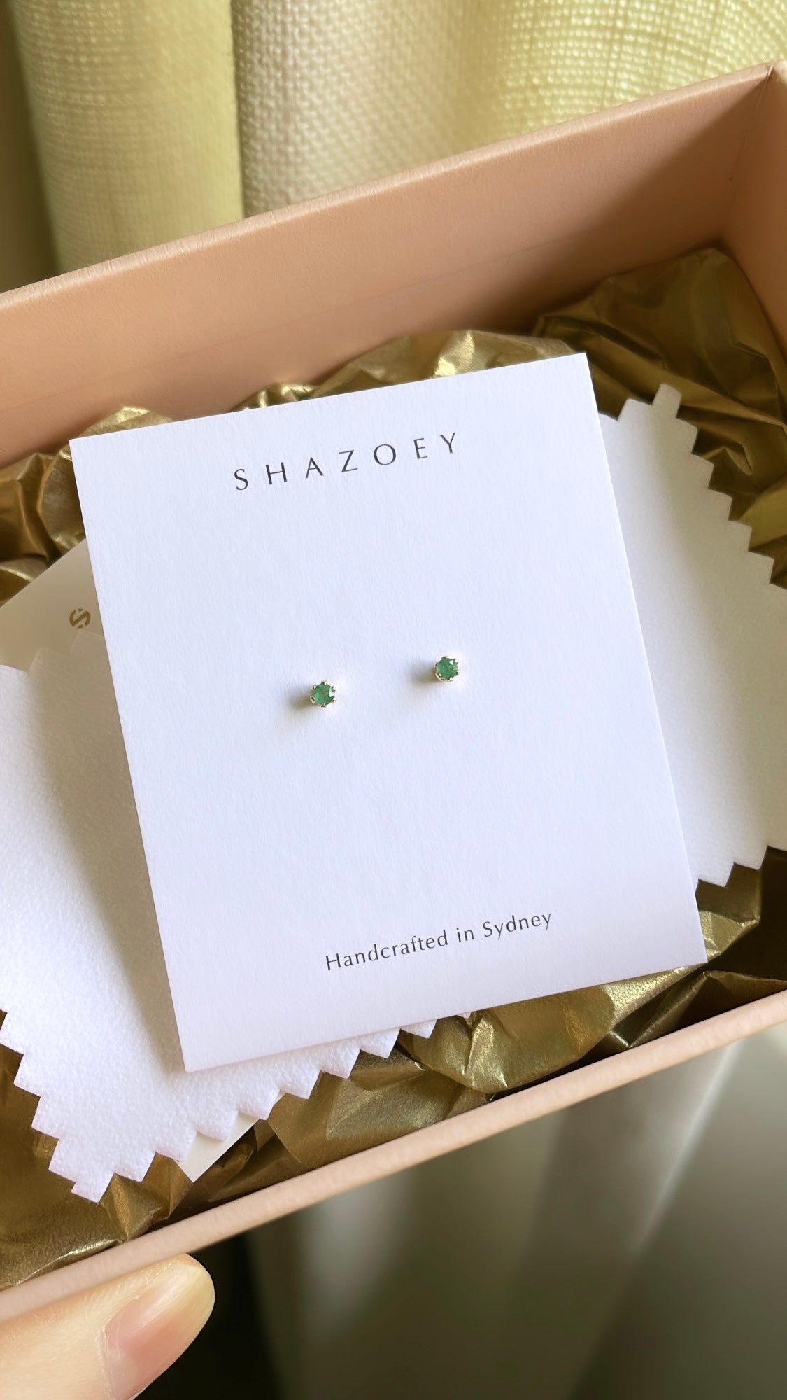 Emerald Studs (May birthstone)