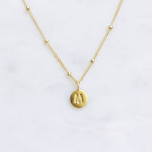 Personalised gold necklace with initial pendant on 14k dainty gold filled ball chain