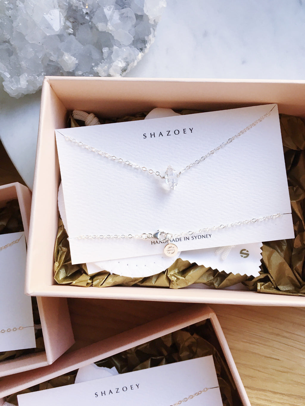 Gold Raw Quartz Point Necklace