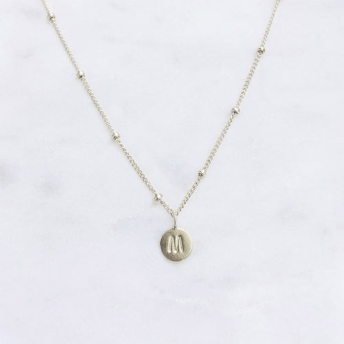 Personalised silver necklace with initial letter pendant and Sterling silver chain