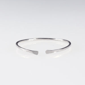 Dainty sterling silver ring with open ends 