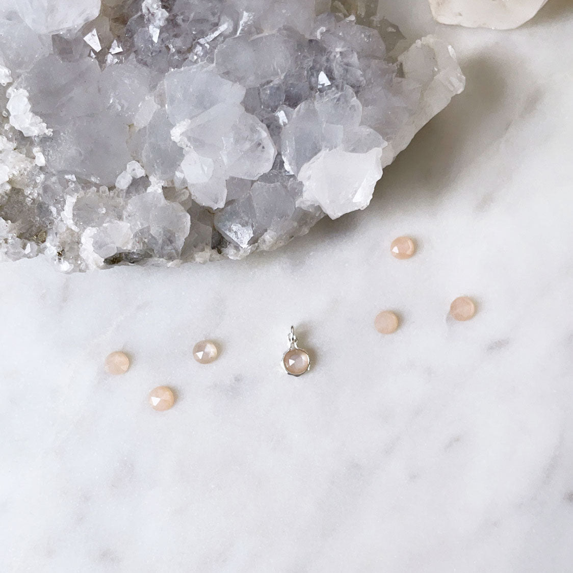 Peach Moonstone | June Birthstone Pendant