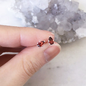 Red Garnet Stud Earrings