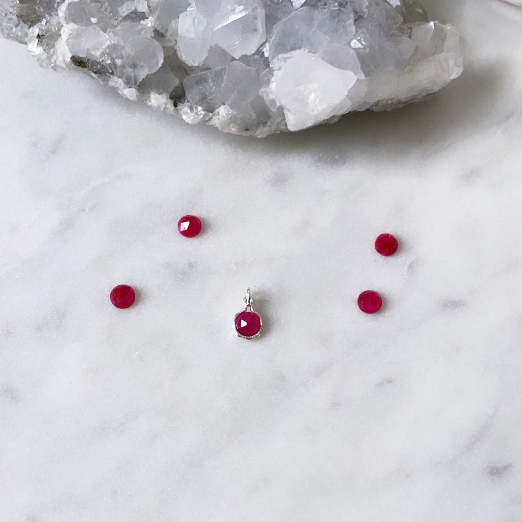 Ruby July Birthstone Pendant Personalised jewellery Australia