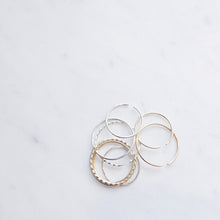 Sterling silver thin rings and gold filled minimalist bands