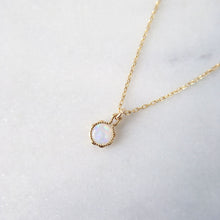 October birthstone Opal Pendant on a fine gold necklace chain