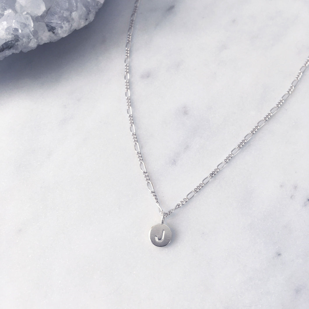 Sterling silver figaro necklace with a personalised initial pendant