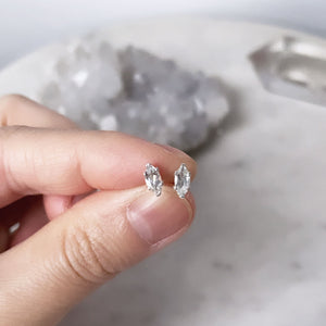 White Topaz Marquise Studs