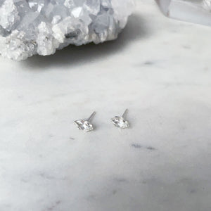 White Topaz Marquise Studs