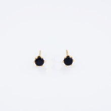 black spinel gemstone studs gold shazoey 