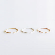 Minimalist dainty stacking rings in gold, rose gold and sterling silver