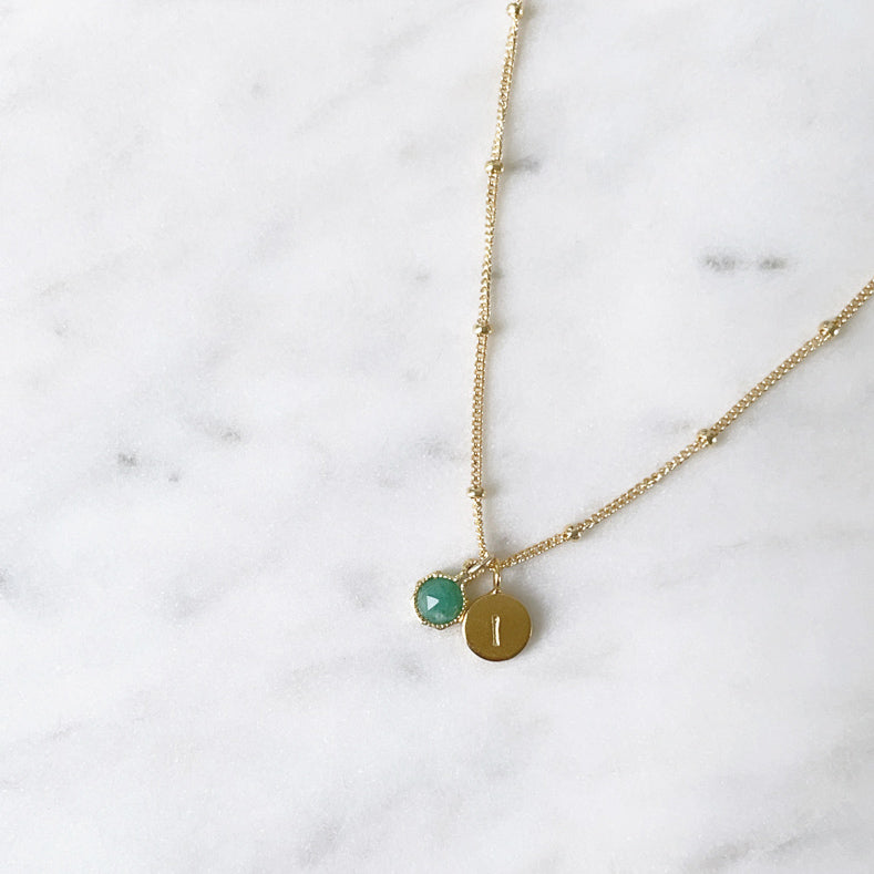 May Birthstone Necklace | Emerald