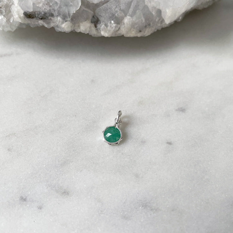 Sterling silver emerald pendant for necklaces