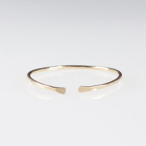 Dainty gold hammered cuff ring 