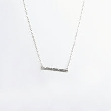 Hammered Bar Necklace . Sterling Silver