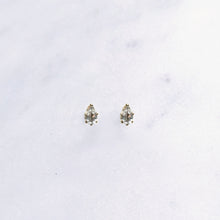 gold white topaz teardrop studs shazoey marble