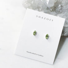 Silver peridot studs