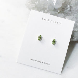 Silver peridot studs