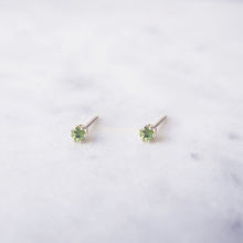 Peridot gemstone stud earrings in sterling silver