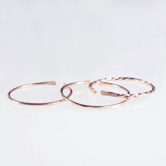 Rose gold dainty fine ring with a delicate band for stacking rings