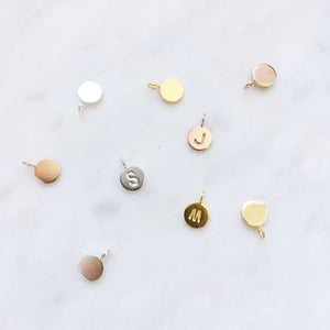 Personalised initial letter charm pendants for necklaces