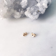 White Topaz Teardrop Studs | Gold